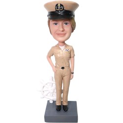  Custom Female U.S. Navy Chief Bobblehead Gift