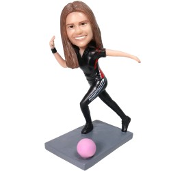  Custom Female Bowling Player Bobblehead Gift