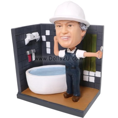 (image for) Custom Male Plumber Bobblehead Gift