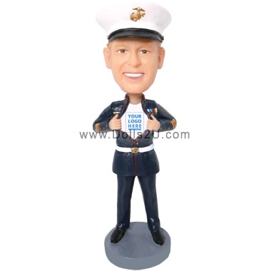 (image for) Custom Marine Superhero Bobblehead – Personalized Military Figurine Item:41118