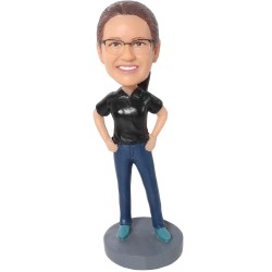 (image for) Custom Female Bobblehead Figurine with Casual Outfit