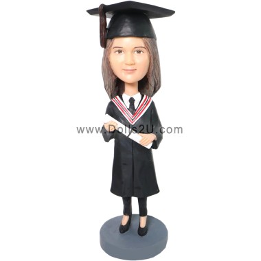 (image for) Personalized Female Graduation Bobblehead Gift Item:24512