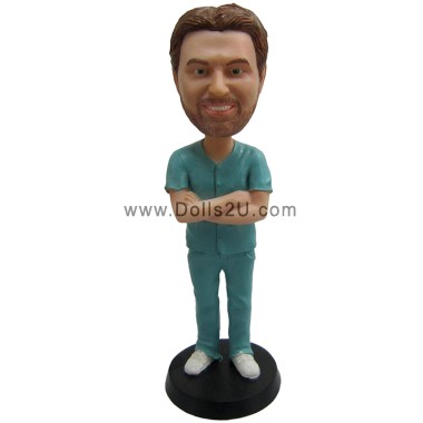 (image for) Personalized Bobblehead Male Nurse Graduation Gift