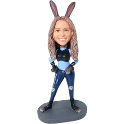 (image for) Custom Bobblehead Bunny Police Officer Gift For Girls