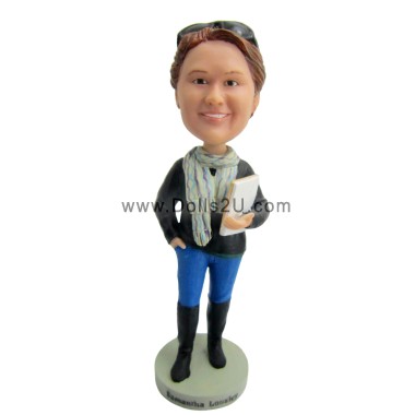 (image for) Custom Bobblehead Casual Female Holding Books