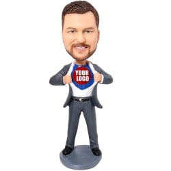 (image for) Custom Superhero Bobblehead – Personalized Business Hero with Your Logo