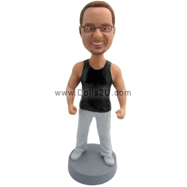 (image for) Custom Man In Tank Top Bobblehead Gift for Bodybuilders