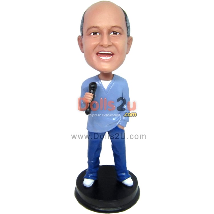 Custom Male Singer Bobblehead With Microphone - $69.90 @ Dolls2u ...