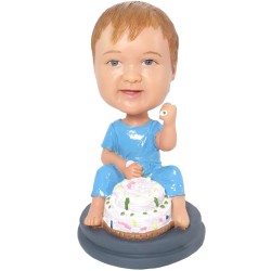 (image for) Custom Bobblehead Baby With Birthday Cake