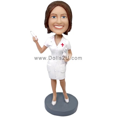 Custom Bobblehead Female Nurse With Syringe - $69.90 @ Dolls2u ...