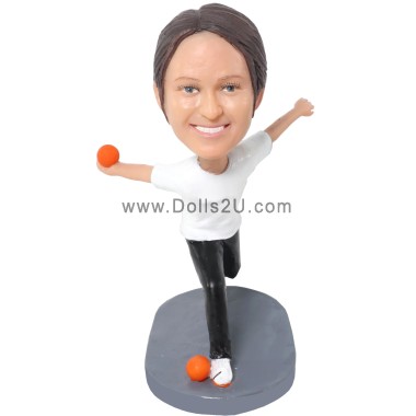 (image for) Custom Female Bocce Player Bobblehead