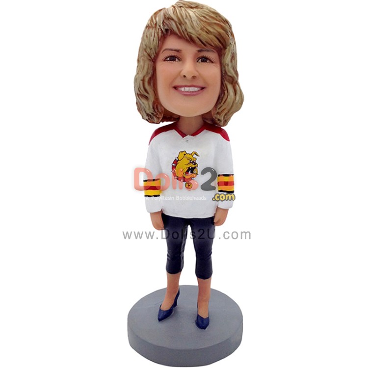 Custom Bobblehead Female In Hockey Jersey Any Color And Any Team Logo ...