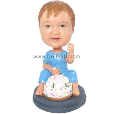 (image for) Custom Bobblehead Baby With Birthday Cake Item:4121605