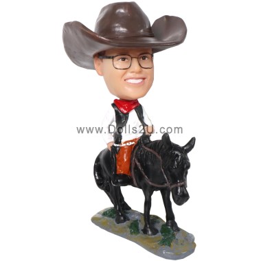 (image for) Custom Cusotm Bobblehead Cowgirl Riding Pony Horse Item:4121604