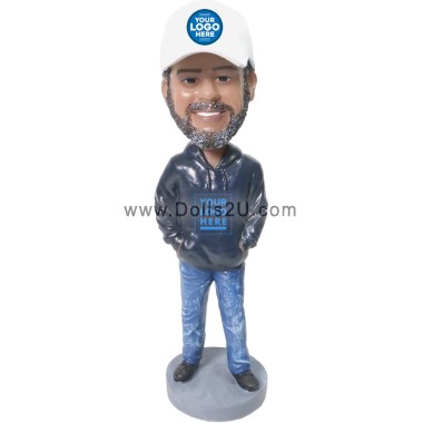 (image for) Custom Bobblehead Male in Hoodie Creative Gifts For Him