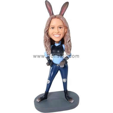 (image for) Custom Bobblehead Bunny Police Officer Gift For Girls Item:49132