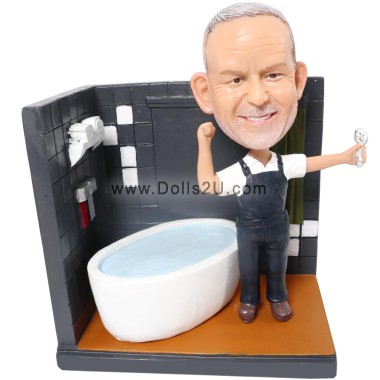 (image for) Custom Male Plumber Bobblehead Gift