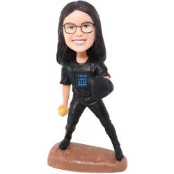 (image for) Custom Bobblehead Female Baseball Player With Any Team Jersey