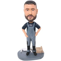 (image for) Custom Professional Tiler Bobblehead – Personalized Gift for Tile Professionals or Handymen