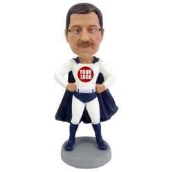 (image for) Custom Super Dad Bobblehead – Personalized Father's Day Gift with Any Cloak Color & Logo