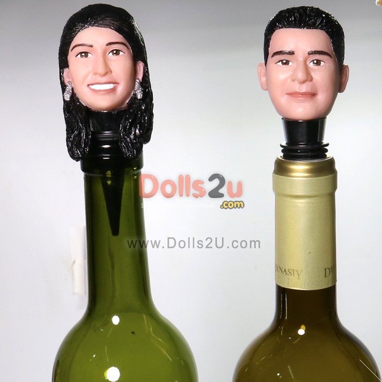 Custom Couple Bottle Stoppers Bobbleheads [24954] - $84.00 @ Dolls2u ...