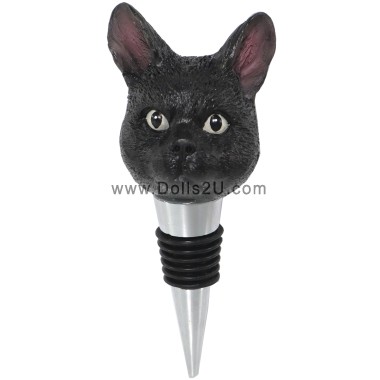 (image for) Personalized Cat or Dog Head Wine Bottle Stopper – Customizable Pet Design for Wine Lovers