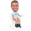 Custom Bobblehead Man on Toilet Reading Newspaper (image for) Custom Bobblehead Man on Toilet Reading Newspaper