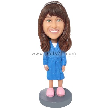 (image for) Custom Female In Bathrobe Bobblehead Creative Gift For Her