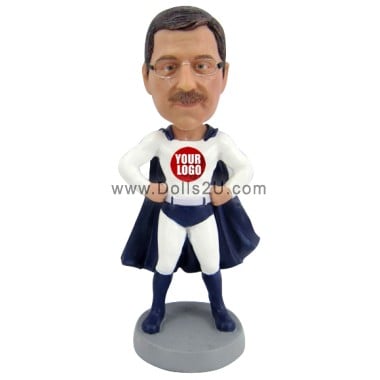 (image for) Custom Super Dad Bobblehead – Personalized Father's Day Gift With Any Cloak Color & Logo Item:13839