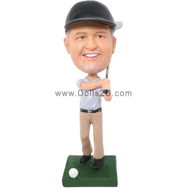 (image for) Custom Male Golf Player Bobblehead Gift