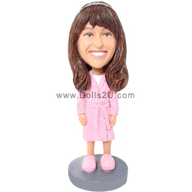 (image for) Custom Female In Bathrobe Bobblehead Creative Gift For Her