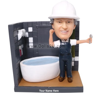 (image for) Custom Male Plumber Bobblehead Gift Item:53093