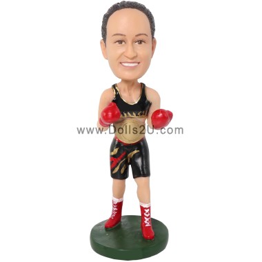 (image for) Custom Female Boxer Bobblehead – Personalized Boxing Champion Figurine Item:53631