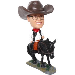 (image for) Cusotm bobblehead Cowgirl Riding Pony Horse