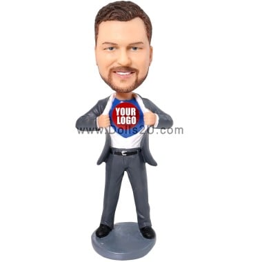 (image for) Custom Superhero Bobblehead – Personalized Business Hero With Your Logo Item:13657