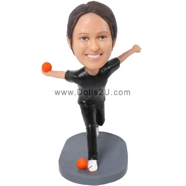 (image for) Custom Female Bocce Player Bobblehead Item:41262