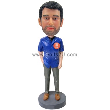 (image for) Custom Male In Baseball Jersey / Any Color/ Any Logo Bobblehead Item:13051