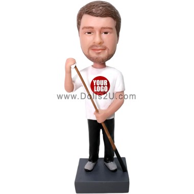 (image for) Custom Bobblehead Billiard Ball Player Personalized Billiard Gifts