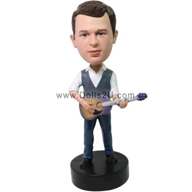 (image for) Custom Male Ukulele Player Bobblehead Gift For Ukulelist